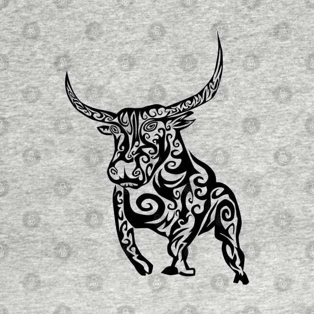 Tribal Bull Tattoo by ppandadesign
